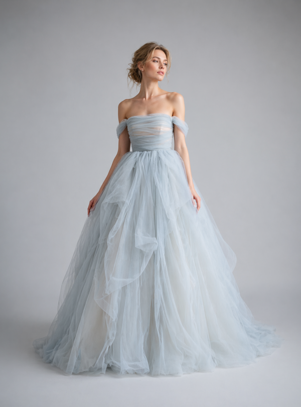 Cеро-голубое Свадебное Платье – Orfey gown