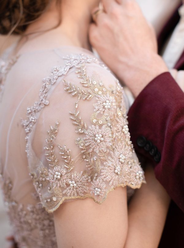 Pink wedding dress