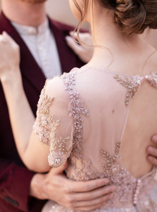 Pink wedding dress