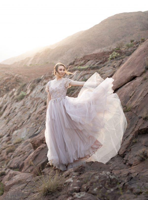Pink wedding dress