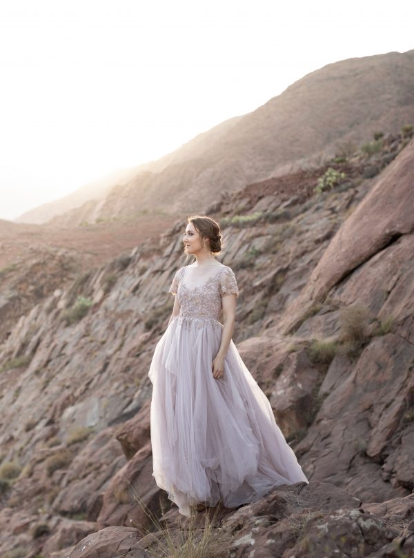 Pink wedding dress