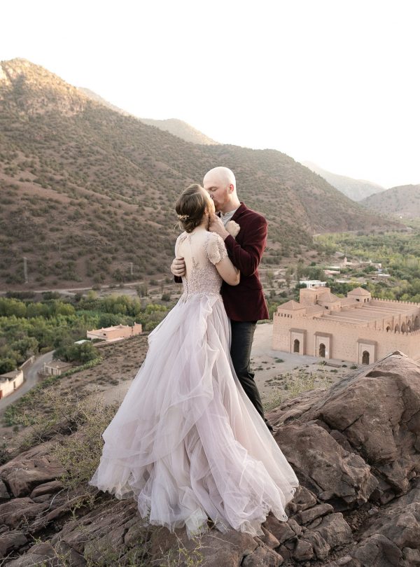 Pink wedding dress