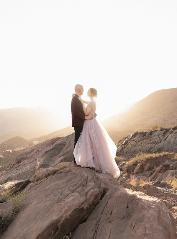 Pink wedding dress
