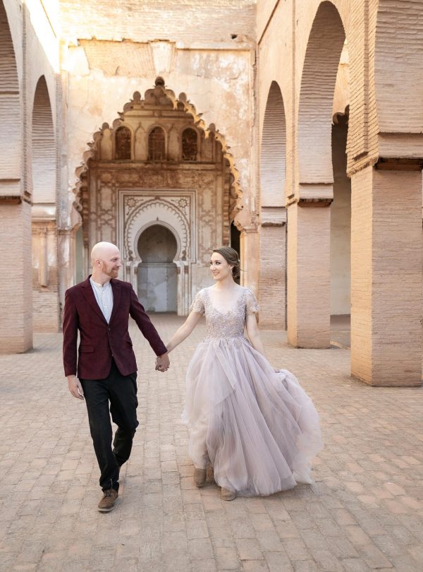 Pink wedding dress