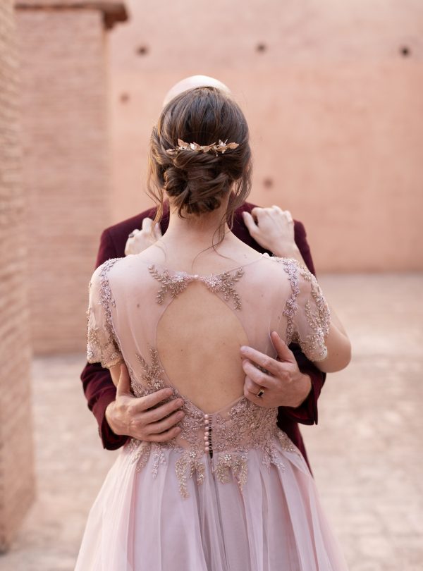 Pink wedding dress