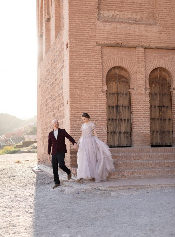Pink wedding dress